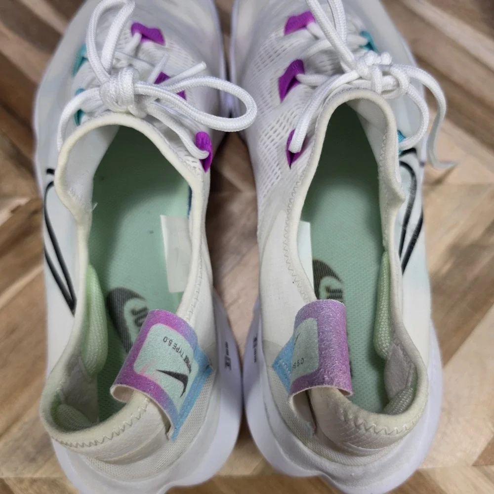 Nike Free RN 5.0 White Purple Teal Athletic Low Top Shoes Mens 12.5 CI9921-102